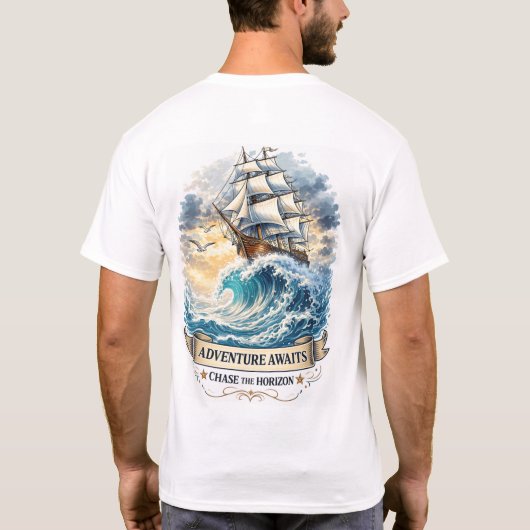Anker Nicht Untergehen Nautilus Grafik Basic T-Shirt (Rückseite)