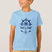 Anker Oars Ships Radboot oder Name Light Blue T-Shirt (Vorderseite)