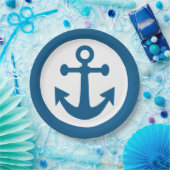 Anker Papierplatten im maritimen Stil Pappteller (Party)
