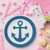 Anker Papierplatten im maritimen Stil Pappteller (Party)