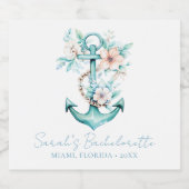 Anker Personalisiert Cruise Junggeselinnen-Abschie Schaumweinetikett (Einzelnes Label)