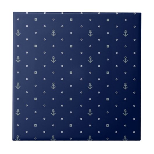 Anker Polka Punkte Muster Fliese (Vorderseite)