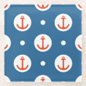 Anker-Punkte Glasuntersetzer (Vorderseite)