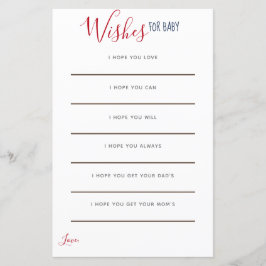 Anker Red White Blue Nautical Wünsche für Baby