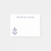 Anker Sailor Nautical Ocean Boot Personalisiert Post-it Klebezettel (Vorderseite)