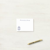 Anker Sailor Nautical Ocean Boot Personalisiert Post-it Klebezettel (Auf Schreibtisch)