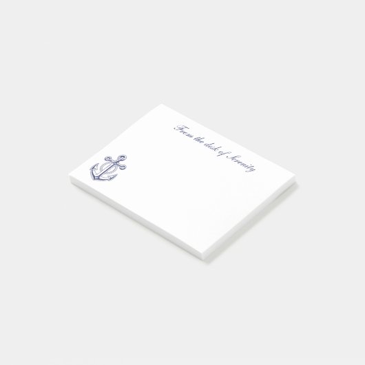 Anker Sailor Nautical Ocean Boot Personalisiert Post-it Klebezettel (angewinkelt)