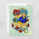 Anker, Schlucken und Rose Postkarte (Vorne/Hinten)