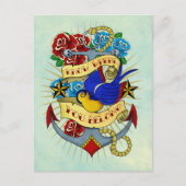 Anker, Schlucken und Rose Postkarte (Vorderseite)