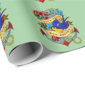 Anker, Schwalbe und Rosen Geschenkpapier (Rolleneckpunkt)