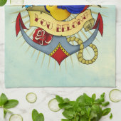 Anker, Schwalbe und Rosen Handtuch (Gefaltet)