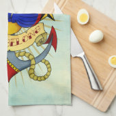 Anker, Schwalbe und Rosen Handtuch (Viertel Falte)