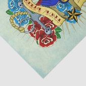 Anker, Schwalbe und Rosen Seidenpapier (Ausschnitt)