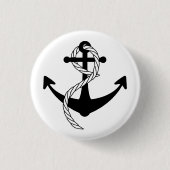 Anker schwarz weiß Button (Vorderseite)