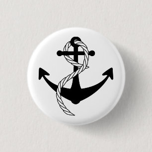 Anker schwarz weiß Button