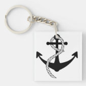 Anker schwarz weiss schlüsselanhänger (Vorderseite)