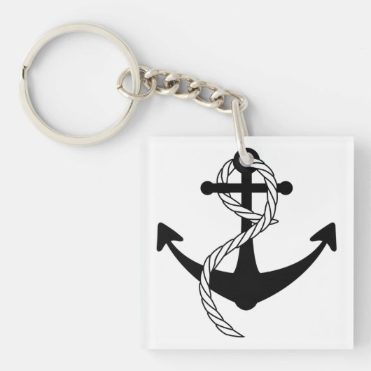 Anker schwarz weiss schlüsselanhänger (Vorderseite)