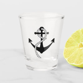 Anker schwarz weiss schnapsglas