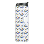 Anker Seas Day Zitat Blue Text Thermal Tumbler Thermosbecher (Nach links gedreht)