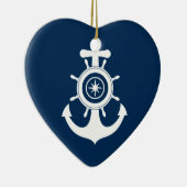 Anker-Seemann-Herzverzierung Keramik Ornament (Rechts)