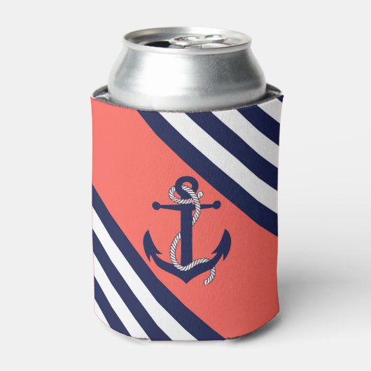 Anker/Seil der Nautischen Marine, blauer Streifen  Dosenkühler (Kanne Vorderseite)