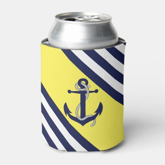 Anker/Seil der Nautischen Marine, blauer Streifen  Dosenkühler (Kanne Vorderseite)