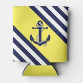 Anker/Seil der Nautischen Marine, blauer Streifen  Dosenkühler (Vorderseite)