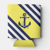 Anker/Seil der Nautischen Marine, blauer Streifen  Dosenkühler (Rückseite)