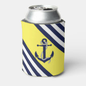 Anker/Seil der Nautischen Marine, blauer Streifen  Dosenkühler (Kanne Rückseite)