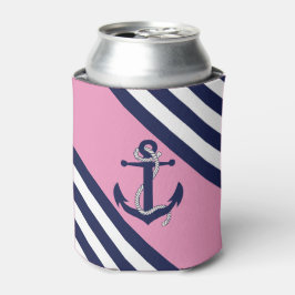 Anker/Seil der Nautischen Marine, blauer Streifen  Dosenkühler