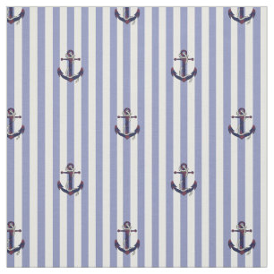 Anker/Seil der Nautischen Marine mit blauem Streif Stoff