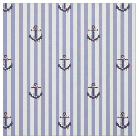 Anker/Seil der Nautischen Marine mit blauem Streif Stoff (Muster)