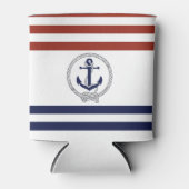 Anker/Seil der Nautischen Marine, rot/blau Streife Dosenkühler (Vorderseite)