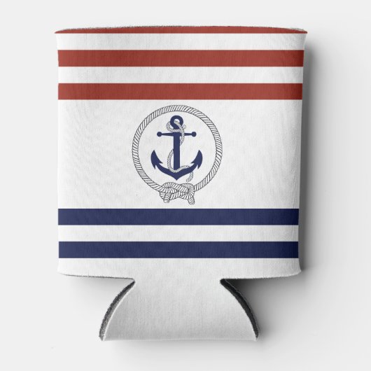 Anker/Seil der Nautischen Marine, rot/blau Streife Dosenkühler (Vorderseite)