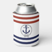 Anker/Seil der Nautischen Marine, rot/blau Streife Dosenkühler (Kanne Rückseite)