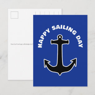 ANKER Silhouette - maritimes Design 1 Postkarte