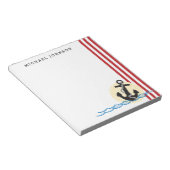 Anker, Sonne und Wasser Personalisiert Notizblock (angewinkelt)