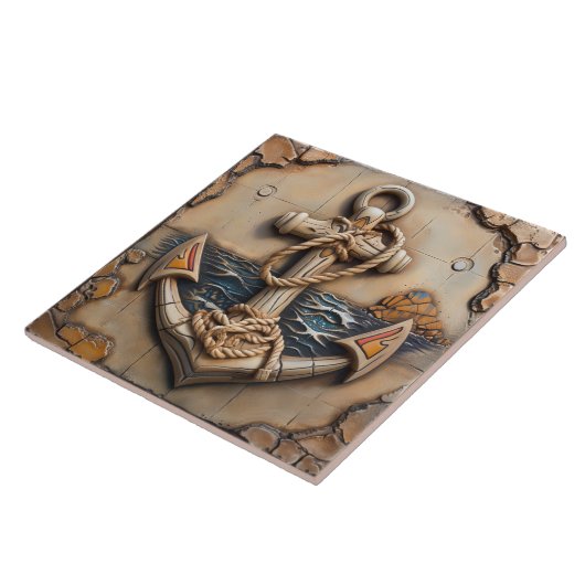 Anker, Steineffekt, Küstengedanke Fliese (Seite)