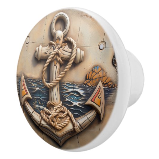 Anker, Steineffekt, Küstengedanke Keramikknauf (Rechts)