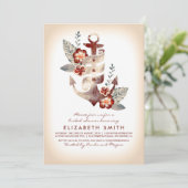 Anker-Strand-tropisches nautischBrautparty Einladung (Stehend Vorderseite)