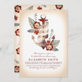 Anker-Strand-tropisches nautischBrautparty Einladung (Vorne/Hinten)