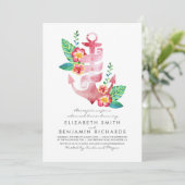 Anker-Strand-tropisches Proben-nautischabendessen Einladung (Stehend Vorderseite)