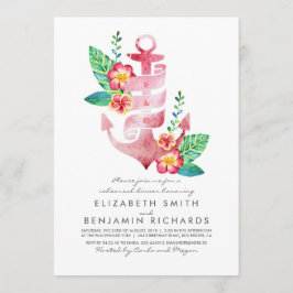 Anker-Strand-tropisches Proben-nautischabendessen Einladung