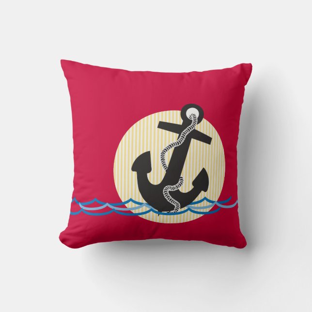 Anker, Sun und Wasser Kissen (Vorderseite)