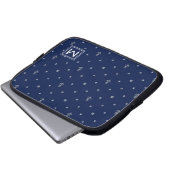 Anker-Tupfen-Muster | addieren Ihre Initiale Laptopschutzhülle (Vorne Knopf)