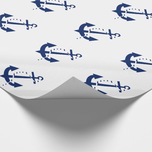 Anker u. Linie Marine Geschenkpapier (Ecke)