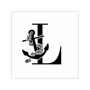 Anker über einzelnes initiales Monogramm Permastempel