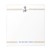 Anker und Band 5.5" x 6" Notepad - 40 Seiten Notizblock (Vorderseite)