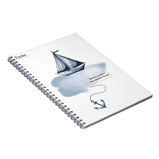 Anker und Beach-Notebook Notizblock (Rechte Seite)