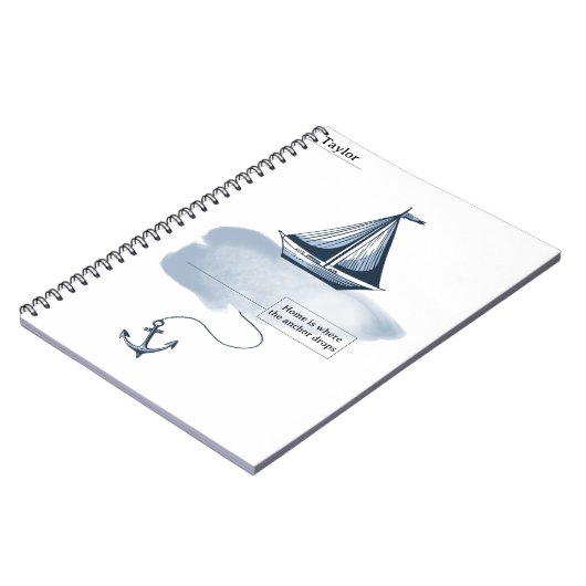 Anker und Beach-Notebook Notizblock (Linke Seite)